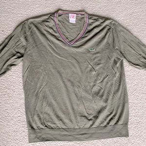 Long Sleeve V-Neck Thin Sweater Lacoste - Size 6 - Gently Worn